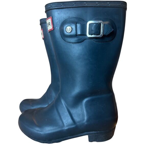 Hunter Original Kids Navy Rain Boots Size US 8 | EU 24 | Short Matte Rubber - Picture 4 of 9